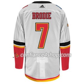 Adidas Maillot de Hockey Calgary Flames TJ BRODIE 7 Blanc Authentic - Homme